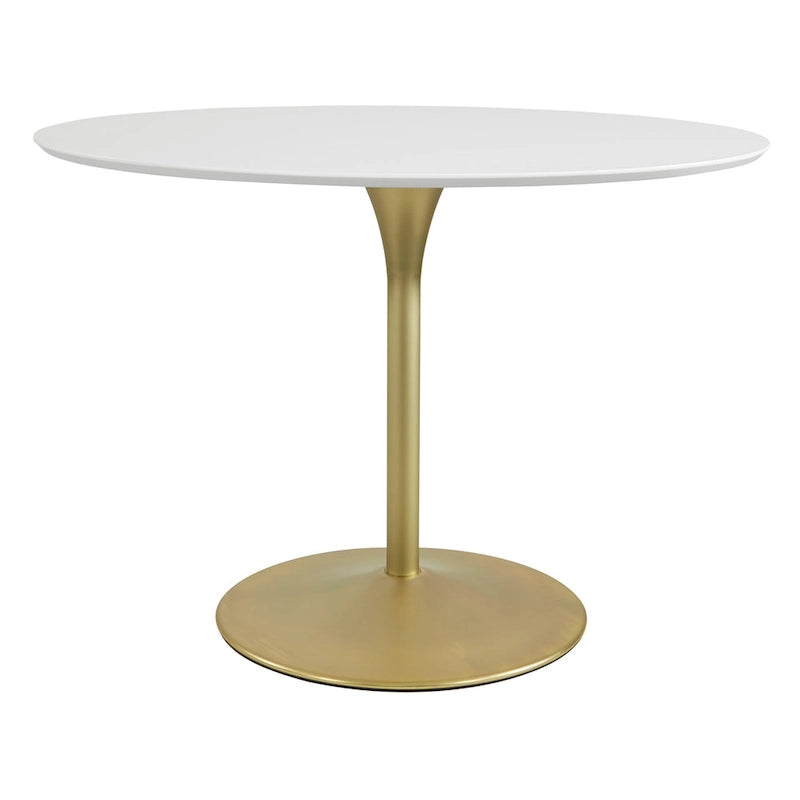 Tavolo da pranzo rotondo da 42 pollici con base in metallo