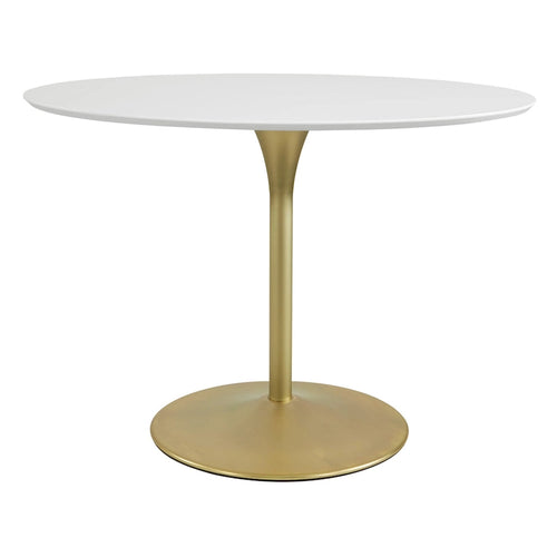 Tavolo da pranzo rotondo da 42 pollici con base in metallo