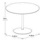 Tavolo da pranzo rotondo da 42 pollici con base in metallo