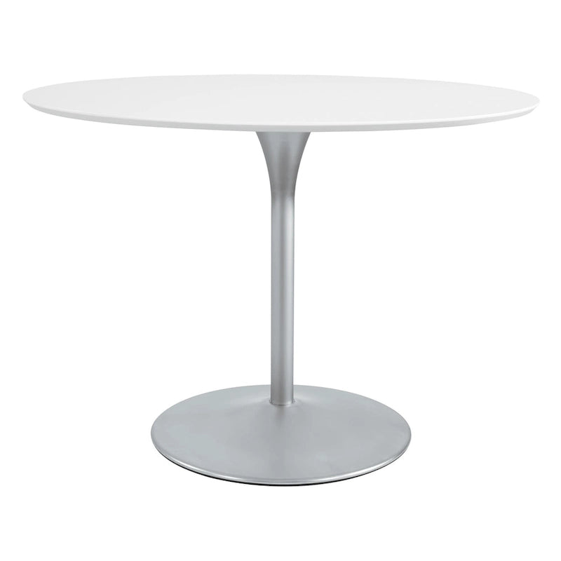 Tavolo da pranzo rotondo da 42 pollici con base in metallo