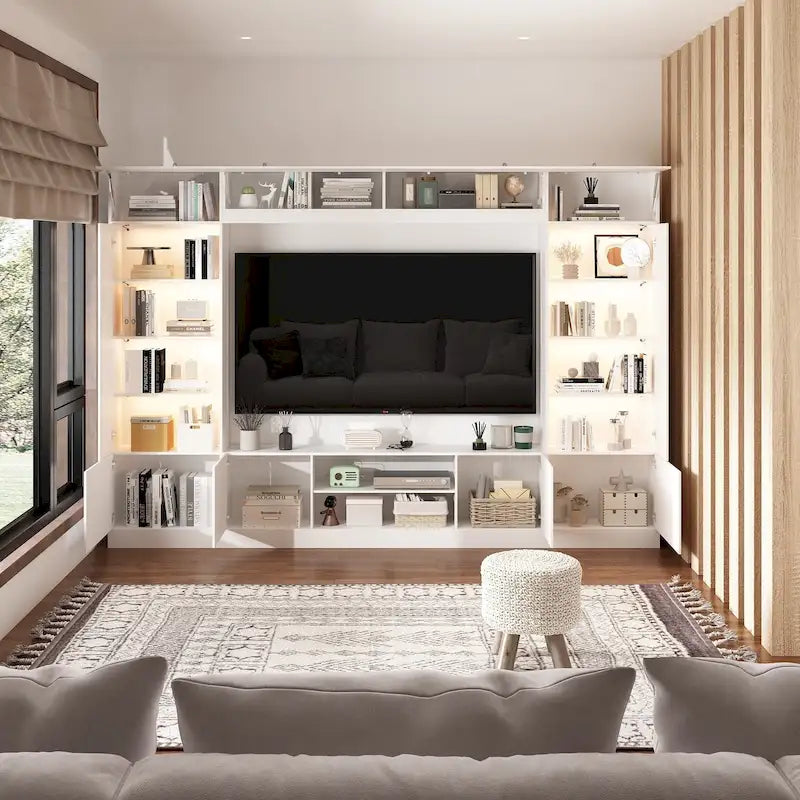 Mobile TV con Libreria e Illuminazione a LED