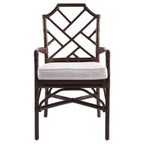 Poltrona in rattan con design Chippendale cinese