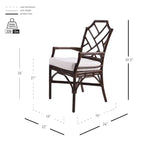 Poltrona in rattan con design Chippendale cinese