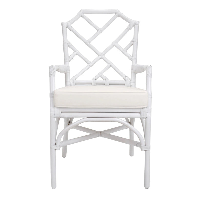 Poltrona in rattan con design Chippendale cinese
