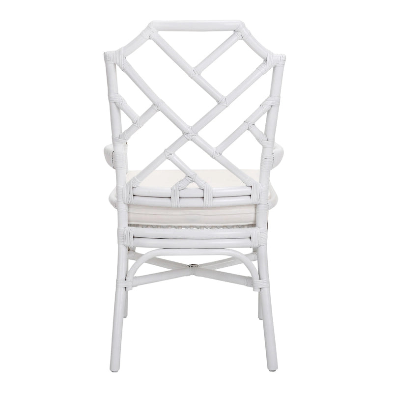 Poltrona in rattan con design Chippendale cinese