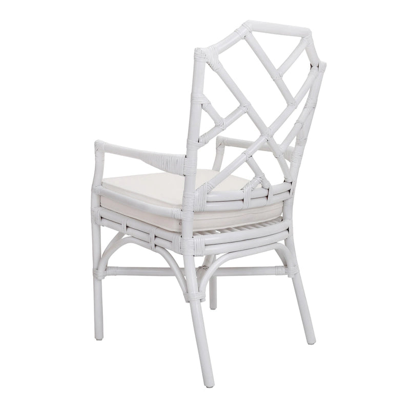 Poltrona in rattan con design Chippendale cinese