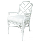 Poltrona in rattan con design Chippendale cinese