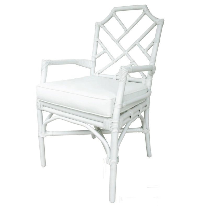 Poltrona in rattan con design Chippendale cinese
