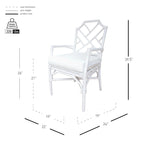 Poltrona in rattan con design Chippendale cinese