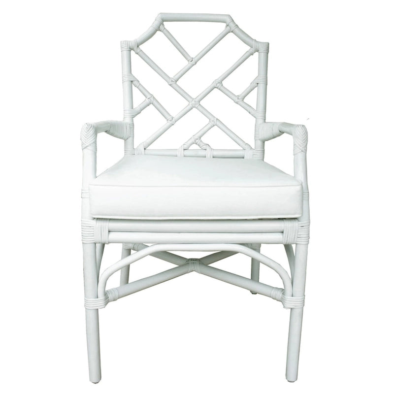 Poltrona in rattan con design Chippendale cinese