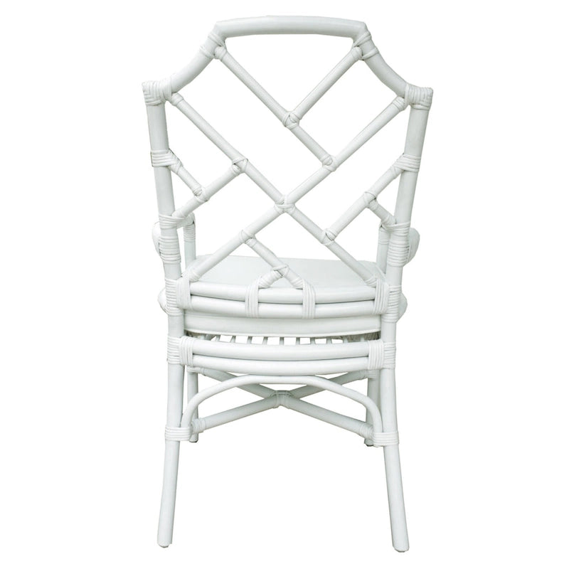Poltrona in rattan con design Chippendale cinese