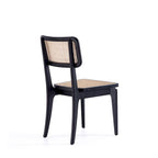 Sedia da pranzo in rattan e canna con struttura in legno di frassino