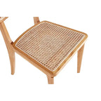 Sedia da pranzo in rattan e canna con struttura in legno di frassino