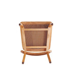 Sedia da pranzo in rattan e canna con struttura in legno di frassino