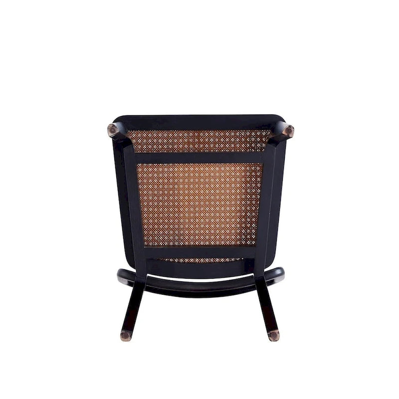 Sedia da pranzo in rattan e canna con struttura in legno di frassino