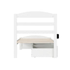 Letto a piattaforma con pediera e 2 cassetti portaoggetti