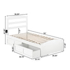 Letto a piattaforma con pediera e 2 cassetti portaoggetti