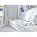 Letto a piattaforma con pediera e 2 cassetti portaoggetti
