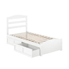 Letto a piattaforma con pediera e 2 cassetti portaoggetti