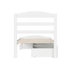 Letto a piattaforma con pediera e 2 cassetti portaoggetti