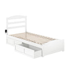 Letto a piattaforma con pediera e 2 cassetti portaoggetti