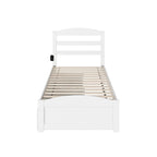 Letto a piattaforma con pediera e 2 cassetti portaoggetti
