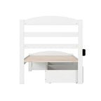 Letto a piattaforma con pediera e 2 cassetti portaoggetti