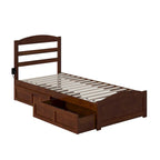 Letto a piattaforma con pediera e 2 cassetti portaoggetti