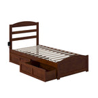 Letto a piattaforma con pediera e 2 cassetti portaoggetti