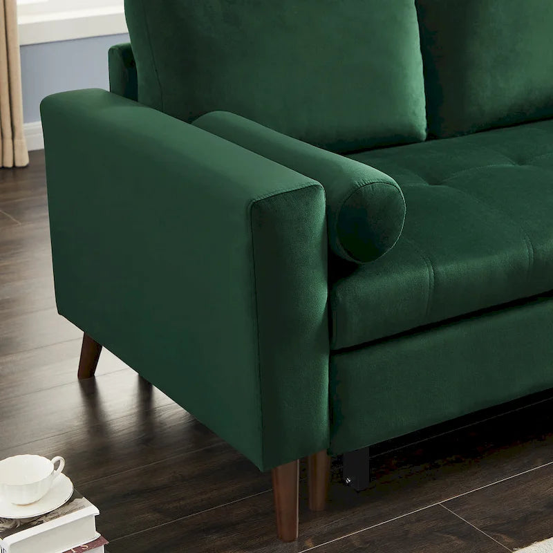 Divano letto angolare 88 estraibile reversibile con contenitore, divano letto angolare con chaise longue contenitore sinistra/destra