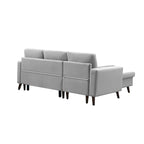 Divano letto angolare 88 estraibile reversibile con contenitore, divano letto angolare con chaise longue contenitore sinistra/destra