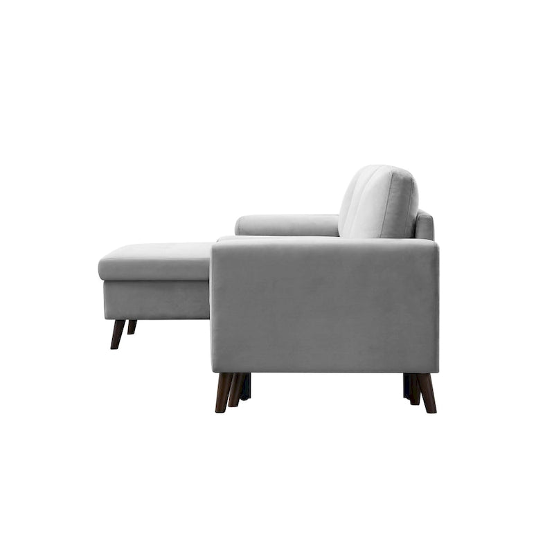 Divano letto angolare 88 estraibile reversibile con contenitore, divano letto angolare con chaise longue contenitore sinistra/destra