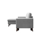 Divano letto angolare 88 estraibile reversibile con contenitore, divano letto angolare con chaise longue contenitore sinistra/destra