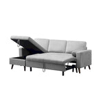 Divano letto angolare 88 estraibile reversibile con contenitore, divano letto angolare con chaise longue contenitore sinistra/destra