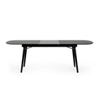 Tavolo da Pranzo Ovale Allungabile con Piano Effetto Legno – Grigio Antracite