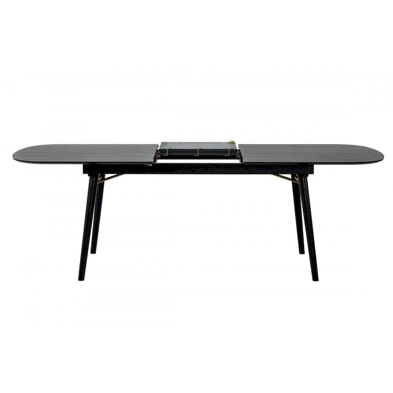 Tavolo da Pranzo Ovale Allungabile con Piano Effetto Legno – Grigio Antracite