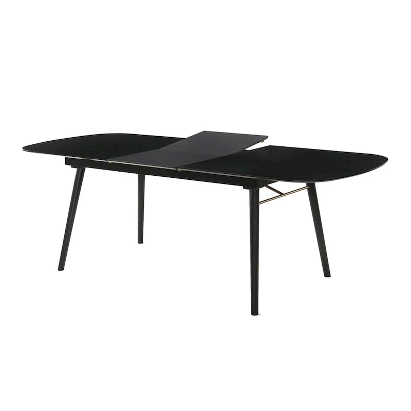 Tavolo da Pranzo Ovale Allungabile con Piano Effetto Legno – Grigio Antracite