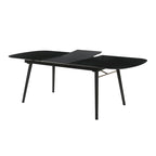 Tavolo da Pranzo Ovale Allungabile con Piano Effetto Legno – Grigio Antracite