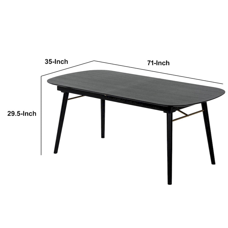 Tavolo da Pranzo Ovale Allungabile con Piano Effetto Legno – Grigio Antracite