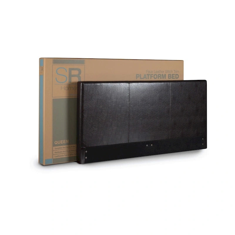 Letto King Size con piattaforma e testiera in similpelle