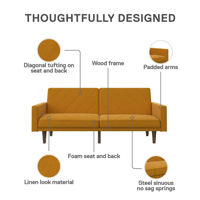 Divano letto futon in lino