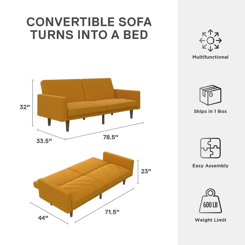 Divano letto futon in lino