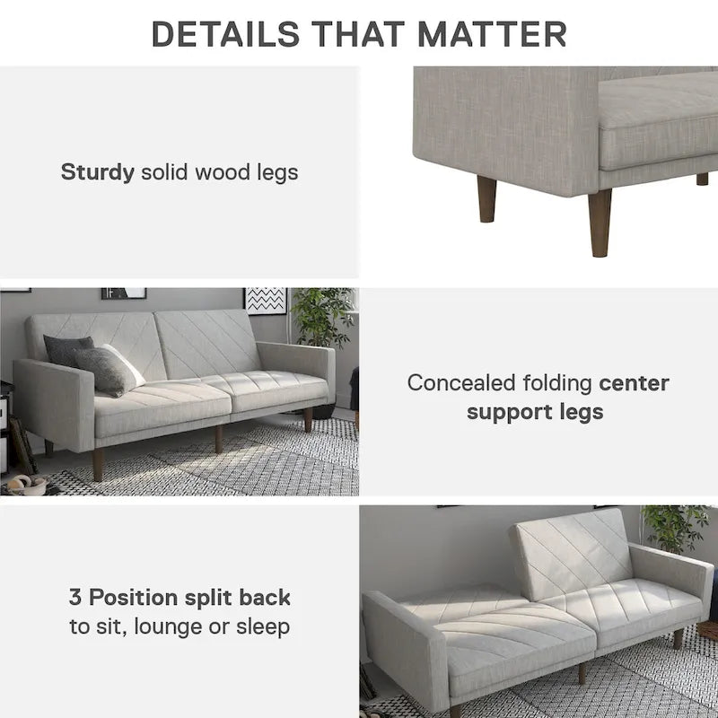 Divano letto futon in lino