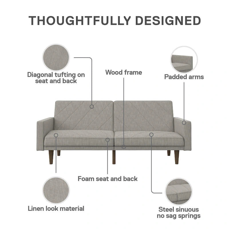 Divano letto futon in lino