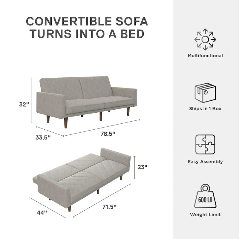 Divano letto futon in lino