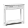 Tavolino Consolle Stretto con 2 Cassetti e Ripiano Aperto, 80 x 35,5 x 81 cm