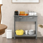 Tavolino Consolle Stretto con 2 Cassetti e Ripiano Aperto, 80 x 35,5 x 81 cm