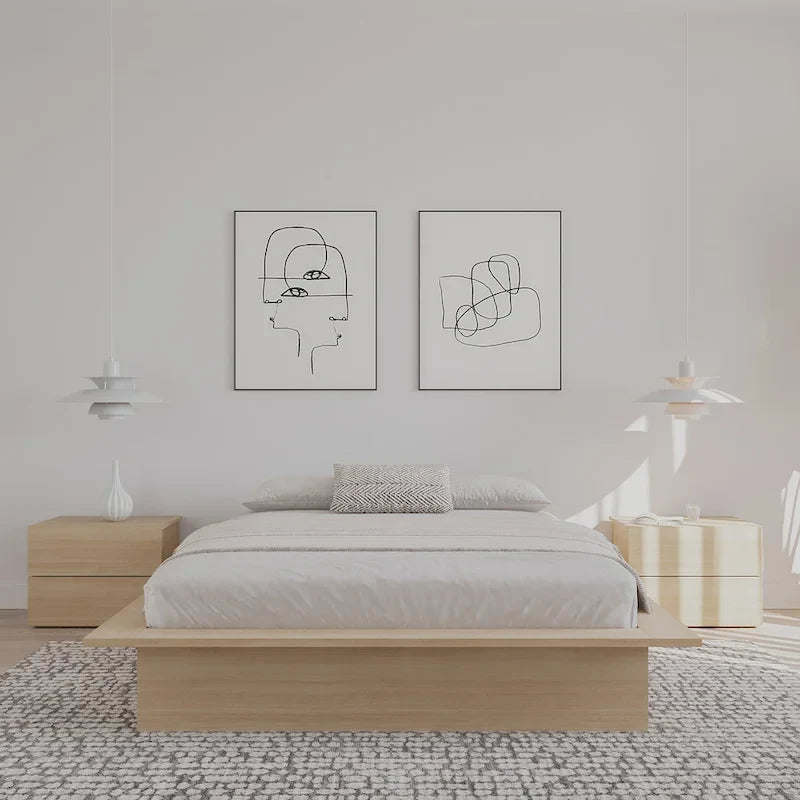 Struttura letto a piattaforma in rovere