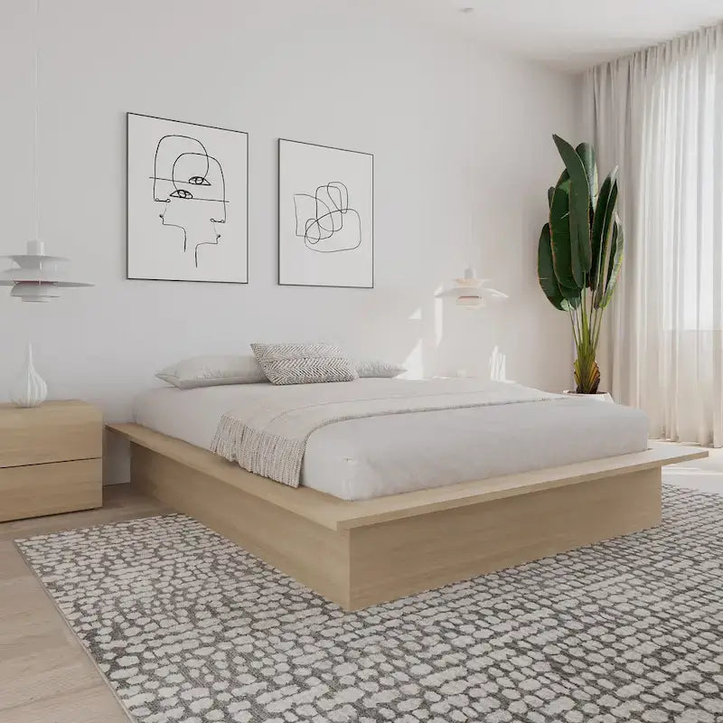 Struttura letto a piattaforma in rovere