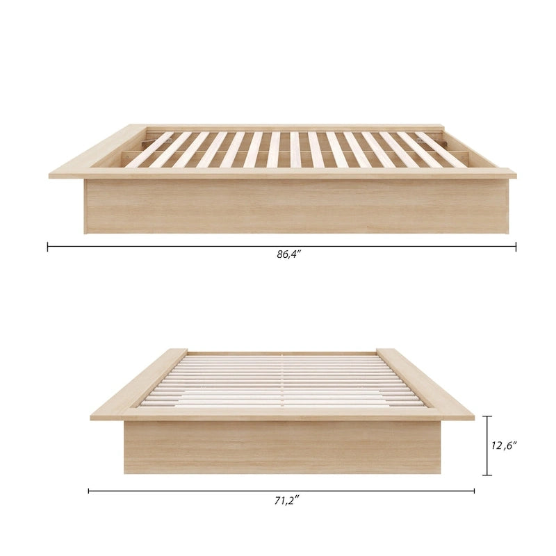 Struttura letto a piattaforma in rovere